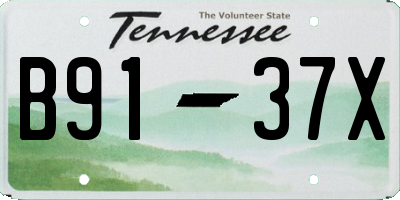 TN license plate B9137X