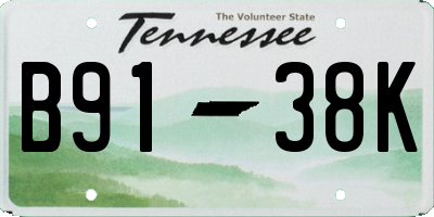 TN license plate B9138K