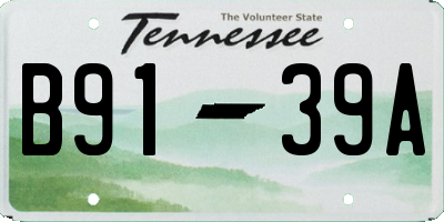 TN license plate B9139A