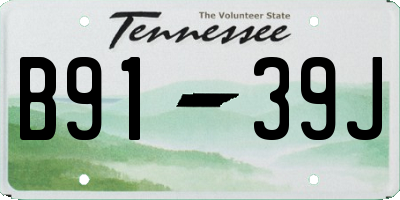 TN license plate B9139J