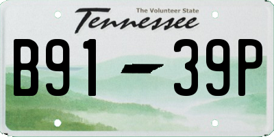 TN license plate B9139P