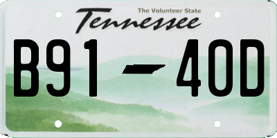 TN license plate B9140D