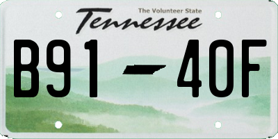 TN license plate B9140F