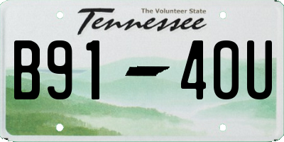 TN license plate B9140U
