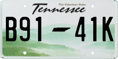 TN license plate B9141K