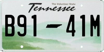 TN license plate B9141M
