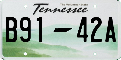 TN license plate B9142A