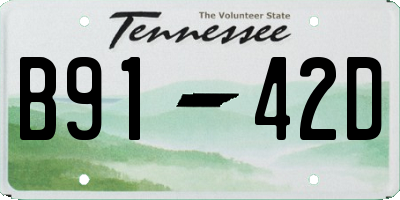 TN license plate B9142D