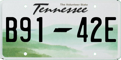 TN license plate B9142E