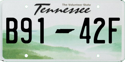 TN license plate B9142F