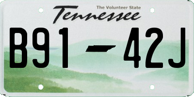 TN license plate B9142J