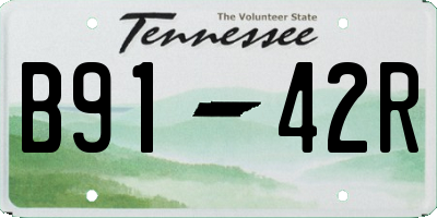 TN license plate B9142R
