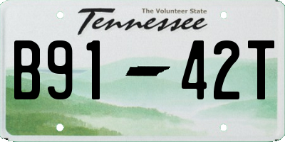 TN license plate B9142T