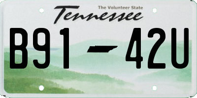TN license plate B9142U