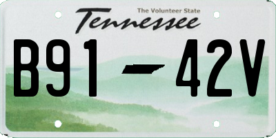 TN license plate B9142V