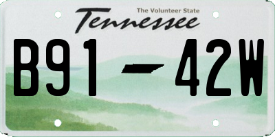 TN license plate B9142W