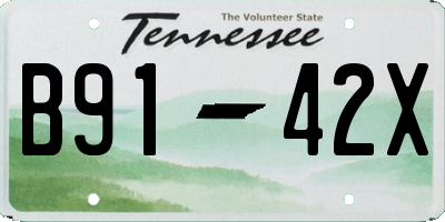 TN license plate B9142X