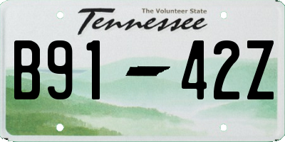 TN license plate B9142Z