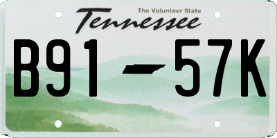 TN license plate B9157K