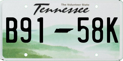 TN license plate B9158K