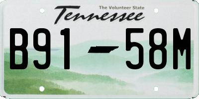 TN license plate B9158M