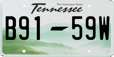 TN license plate B9159W