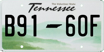 TN license plate B9160F