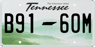 TN license plate B9160M