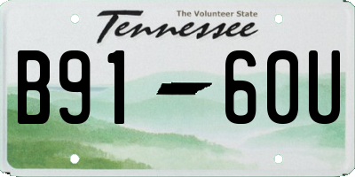 TN license plate B9160U