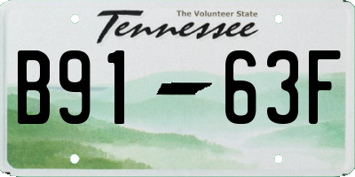 TN license plate B9163F
