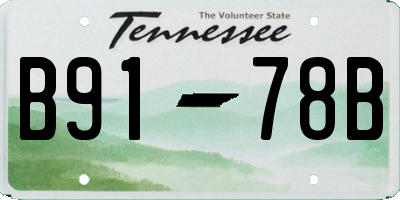 TN license plate B9178B