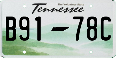 TN license plate B9178C