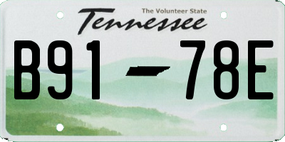 TN license plate B9178E