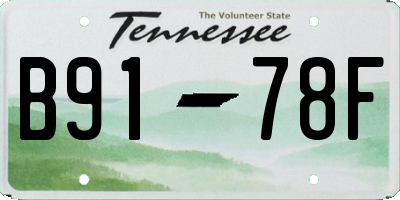 TN license plate B9178F