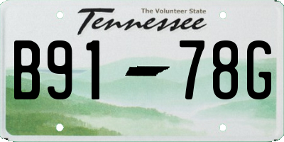 TN license plate B9178G