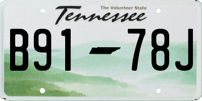 TN license plate B9178J