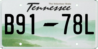 TN license plate B9178L
