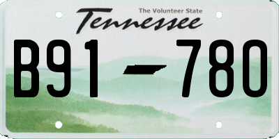 TN license plate B9178O