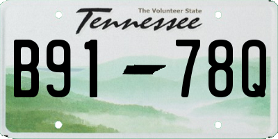 TN license plate B9178Q