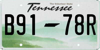 TN license plate B9178R