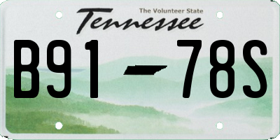 TN license plate B9178S