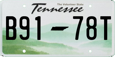 TN license plate B9178T