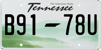TN license plate B9178U