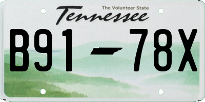 TN license plate B9178X