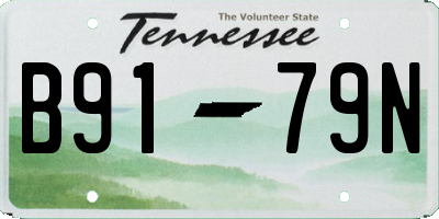 TN license plate B9179N