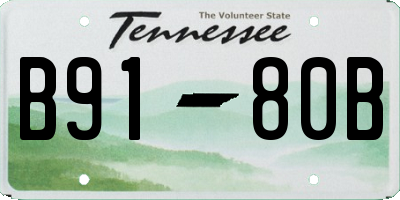 TN license plate B9180B