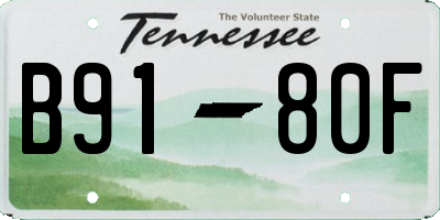 TN license plate B9180F