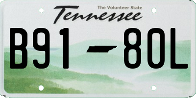 TN license plate B9180L