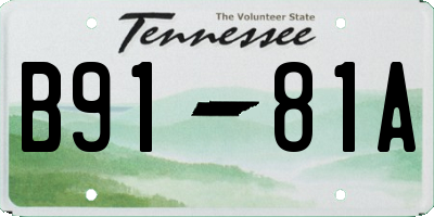 TN license plate B9181A