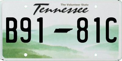 TN license plate B9181C